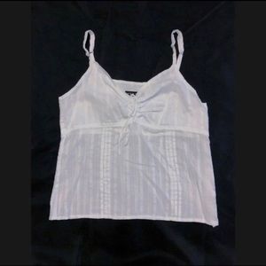 New York & Company White Sheer Tank Top - Size 2